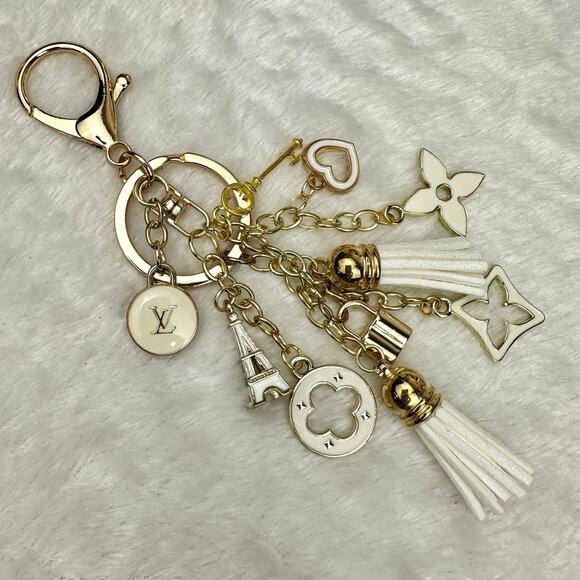 Handbag charm or keychain upcycled fashion charms added. ALL NEW! Gift! - Picture 3 of 4